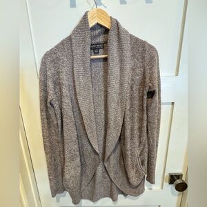 Barefoot Dreams Cozychic Lite Knit Open-Front Cardigan in Taupe Size XS/S